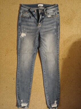 Cello Women’s Skinny Distressed Jeans - Light Blue